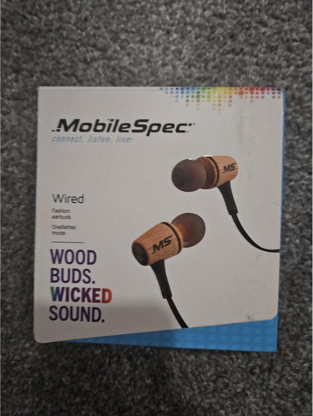 Mobile Spec Wired Wood Buds Wicked Sound Earbuds